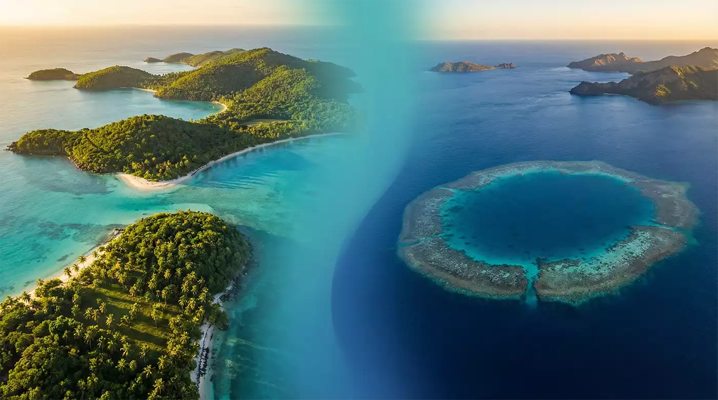 منظر جوي لجزر الكاريبي والمحيط الهادئ لمقارنة برامج الجنسية عن طريق الاستثمار من NTL International