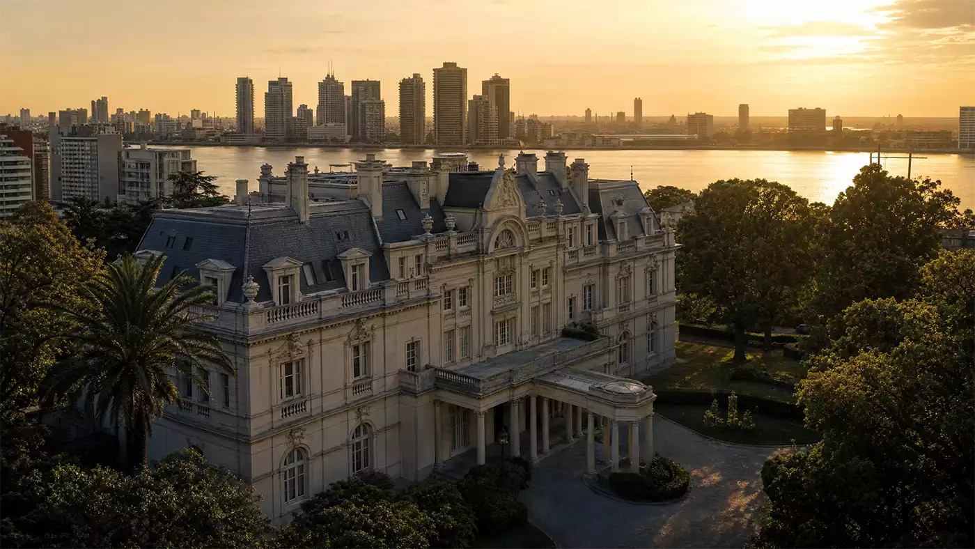Buenos Aires mansion at golden hour representing Peter Thiel's Argentina relocation and Plan B investment migration strategy