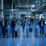 EU Entry/Exit System and UK ETA: New 2026 Border Requirements for RBI Applicants 5 Biometric e-gates at a European airport terminal representing new EU EES and UK ETA border requirements for 2026 travelers